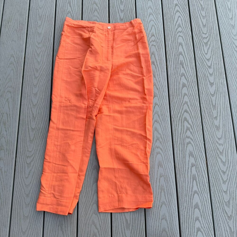Dina K Orange Pants Capri Womens Medium Lightweight Travel Beach Casual